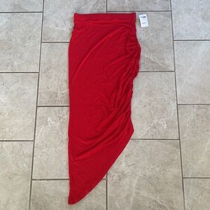 Charlotte Russe NWT Bright Red Cinched Midi Skirt